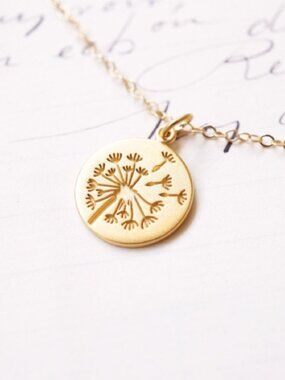 “Make A Wish” Dandelion Plant Floral Boho Necklace
